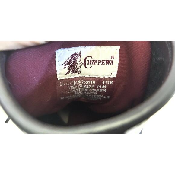 Chippewa Super Logger Work Boots Men’s Sz 11 M Black Leather Waterproof - Picture 9 of 10